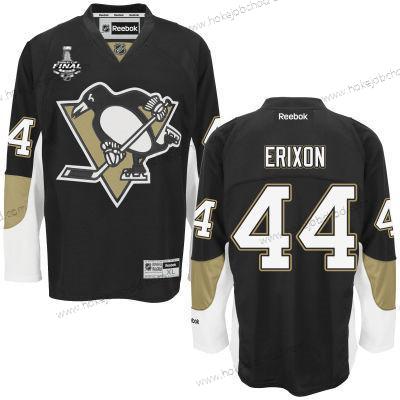 Muž Mládež Pittsburgh Penguins #44 Tim Erixon Černá Domácí 2017 Stanley Cup NHL Finals Patch Dres