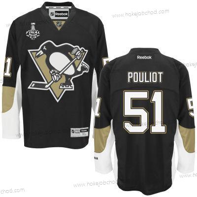 Muž Mládež Pittsburgh Penguins #51 Derrick Pouliot Černá Domácí 2017 Stanley Cup NHL Finals Patch Dres