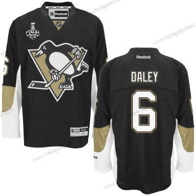 Muž Mládež Pittsburgh Penguins #6 Trevor Daley Černá Domácí 2017 Stanley Cup NHL Finals Patch Dres