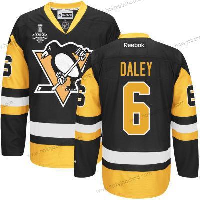 Muž Mládež Pittsburgh Penguins #6 Trevor Daley Černá With Zlato 2017 Stanley Cup NHL Finals Patch Dres