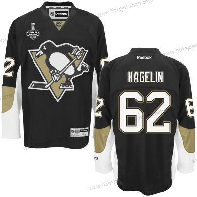 Muž Mládež Pittsburgh Penguins #62 Carl Hagelin Černá Domácí 2017 Stanley Cup NHL Finals Patch Dres