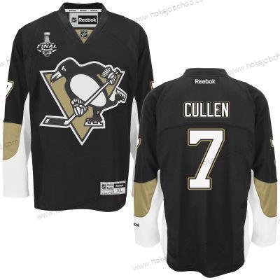 Muž Mládež Pittsburgh Penguins #7 Matt Cullen Černá Domácí 2017 Stanley Cup NHL Finals Patch Dres