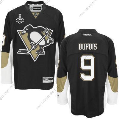 Muž Mládež Pittsburgh Penguins #9 Pascal Dupuis Černá Domácí 2017 Stanley Cup NHL Finals Patch Dres