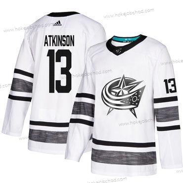 Muž Modrý Jackets #13 Cam Atkinson Bílý Autentické 2019 All-Star Sešitý Hokejový Dres