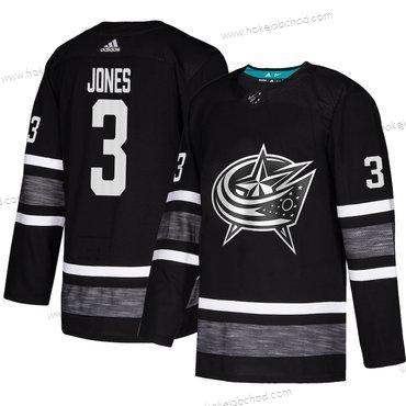 Muž Modrý Jackets #3 Seth Jones Černá Autentické 2019 All-Star Sešitý Hokejový Dres