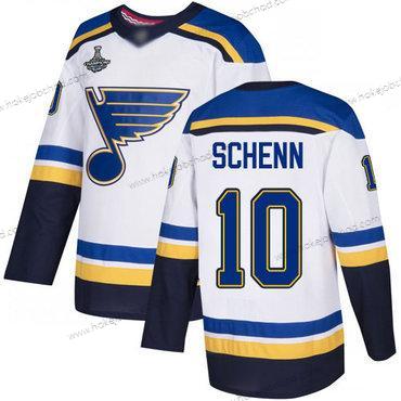 Muž Modrýs #10 Brayden Schenn Bílý Road Autentické Stanley Cup Champions Sešitý Hokejový Dres