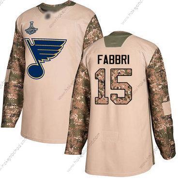 Muž Modrýs #15 Robby Fabbri Camo Autentické 2017 Veterans Day Stanley Cup Champions Sešitý Hokejový Dres