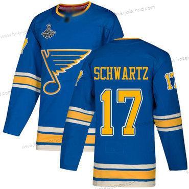 Muž Modrýs #17 Jaden Schwartz Modrý Náhradní Autentické Stanley Cup Champions Sešitý Hokejový Dres