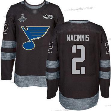 Muž Modrýs #2 Al Macinnis Černá 1917-2017 100th Výročí Stanley Cup Champions Sešitý Hokejový Dres