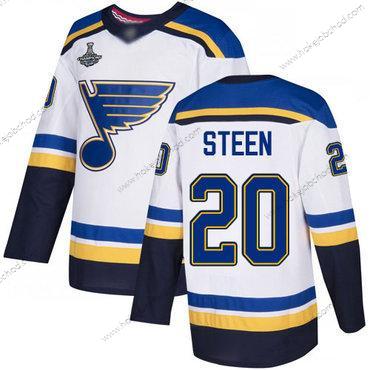 Muž Modrýs #20 Alexander Steen Bílý Road Autentické Stanley Cup Champions Sešitý Hokejový Dres