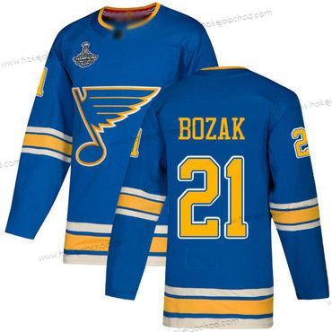 Muž Modrýs #21 Tyler Bozak Modrý Náhradní Autentické Stanley Cup Champions Sešitý Hokejový Dres