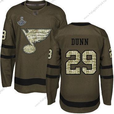 Muž Modrýs #29 Vince Dunn Zelená Salute to Service Stanley Cup Champions Sešitý Hokejový Dres