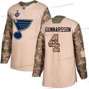 Muž Modrýs #4 Carl Gunnarsson Camo Autentické 2017 Veterans Day Stanley Cup Final Bound Sešitý Hokejový Dres