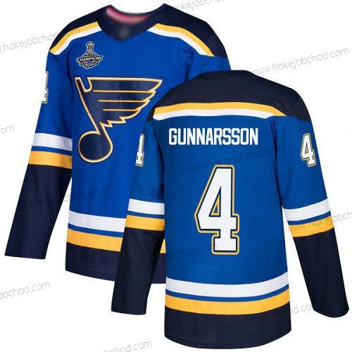 Muž Modrýs #4 Carl Gunnarsson Modrý Domácí Autentické Stanley Cup Champions Sešitý Hokejový Dres