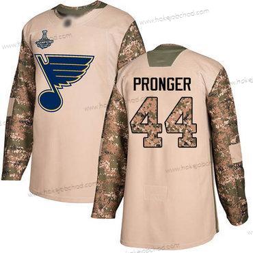 Muž Modrýs #44 Chris Pronger Camo Autentické 2017 Veterans Day Stanley Cup Champions Sešitý Hokejový Dres