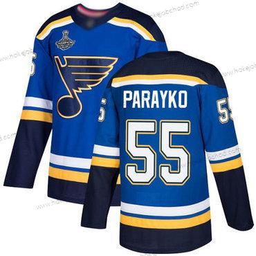 Muž Modrýs #55 Colton Parayko Modrý Domácí Autentické Stanley Cup Champions Sešitý Hokejový Dres