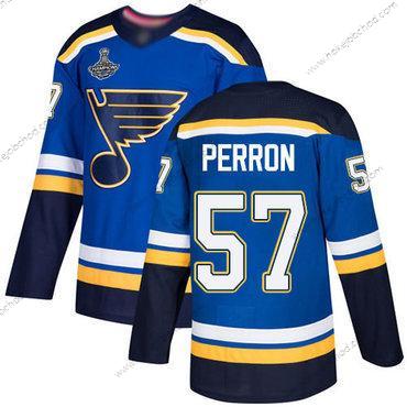 Muž Modrýs #57 David Perron Modrý Domácí Autentické Stanley Cup Champions Sešitý Hokejový Dres