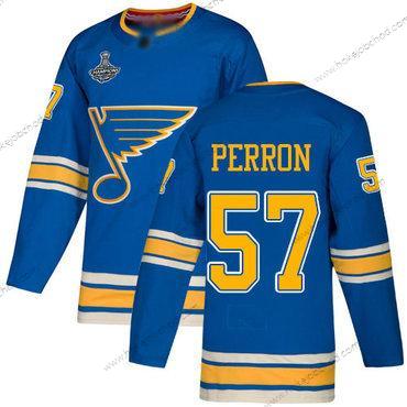 Muž Modrýs #57 David Perron Modrý Náhradní Autentické Stanley Cup Champions Sešitý Hokejový Dres