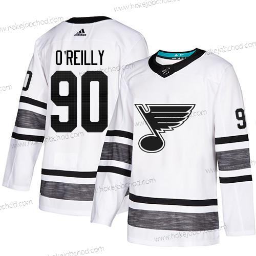 Muž Modrýs #90 Ryan O’Reilly Bílý Autentické 2019 All-Star Sešitý Hokejový Dres