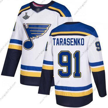 Muž Modrýs #91 Vladimir Tarasenko Bílý Road Autentické Stanley Cup Champions Sešitý Hokejový Dres