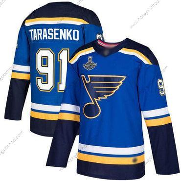 Muž Modrýs #91 Vladimir Tarasenko Modrý Domácí Autentické Stanley Cup Champions Sešitý Hokejový Dres