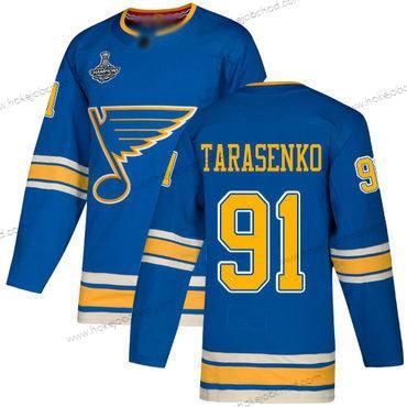 Muž Modrýs #91 Vladimir Tarasenko Modrý Náhradní Autentické Stanley Cup Champions Sešitý Hokejový Dres