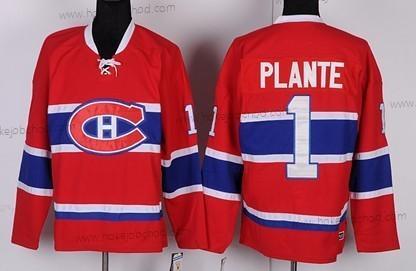 Muž Montreal Canadiens #1 Jacques Plante Červené Retro CCM Dres