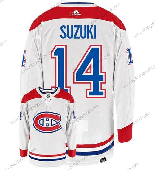 Muž Montreal Canadiens #14 Nick Suzuki Bílý Sešitý Dres