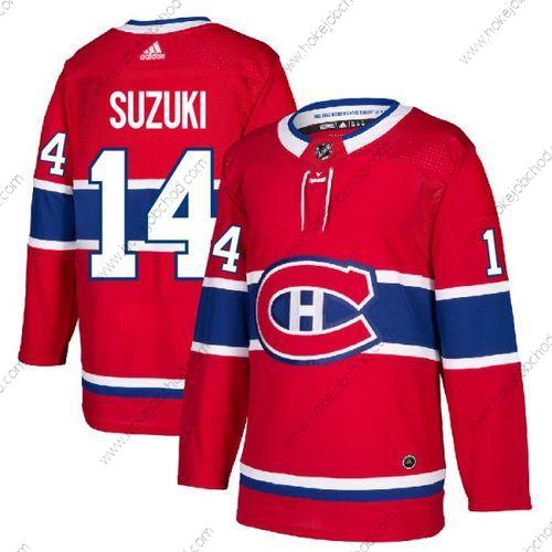 Muž Montreal Canadiens #14 Nick Suzuki Červené Sešitý NHL Dres