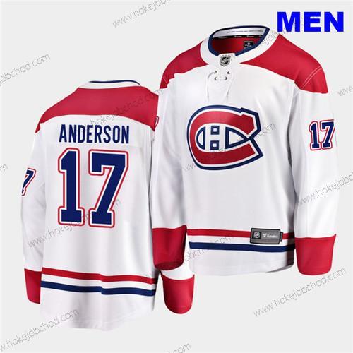 Muž Montreal Canadiens #17 Josh Anderson Bílý 2020-21 Venkovní Break Hráč Dres