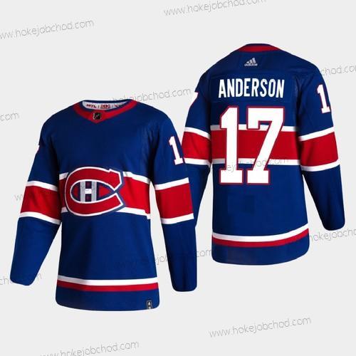 Muž Montreal Canadiens #17 Josh Anderson Obrácený Retro 2020-21 Autentické Modrý Dres