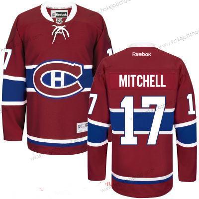 Muž Montreal Canadiens #17 Torrey Mitchell Reebok Červené Domácí Hokejový Sešitý NHL Dres