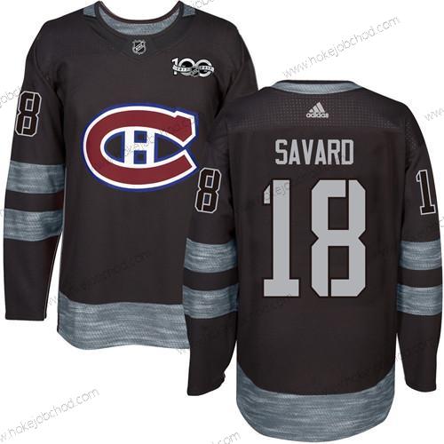 Muž Montreal Canadiens #18 Serge Savard Černá 1917-2017 100th Výročí Sešitý NHL Dres