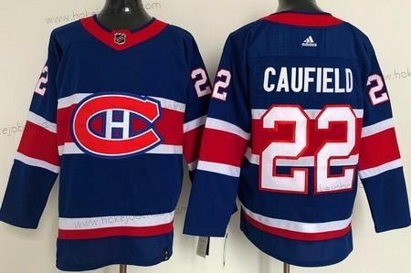 Muž Montreal Canadiens #22 Cole Caufield Modrý 2021 Obrácený Retro Sešitý NHL Dres