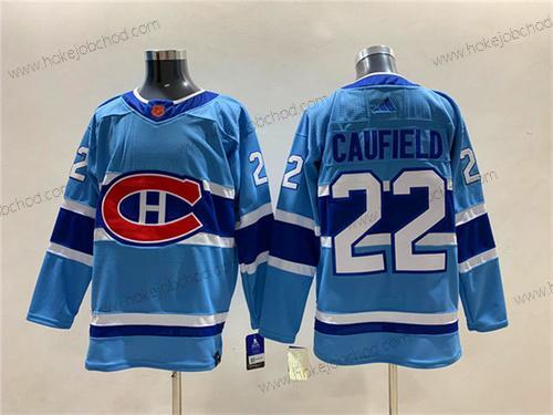 Muž Montreal Canadiens #22 Cole Caufield Modrý 2022-23 Obrácený Retro Sešitý Dres