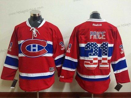 Muž Montreal Canadiens #31 Carey Price Červené USA Flag Hokejový Dres