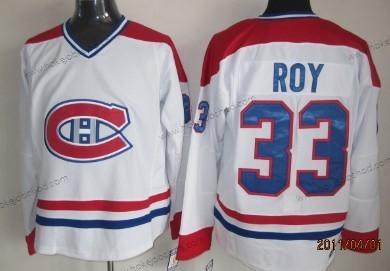 Muž Montreal Canadiens #33 Patrick Roy Bílý Retro CCM Dres