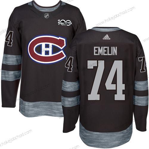 Muž Montreal Canadiens #74 Alexei Emelin Černá 1917-2017 100th Výročí Sešitý NHL Dres