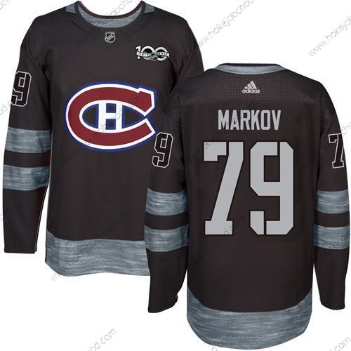 Muž Montreal Canadiens #79 Andrei Markov Černá 1917-2017 100th Výročí Sešitý NHL Dres