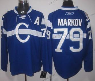 Muž Montreal Canadiens #79 Andrei Markov Modrý Dres