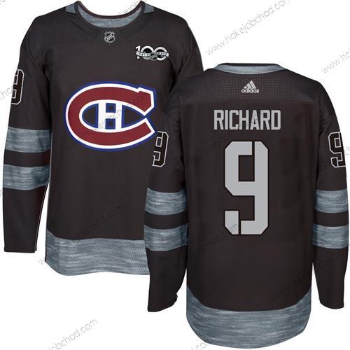 Muž Montreal Canadiens #9 Maurice Richard Černá 1917-2017 100th Výročí Sešitý NHL Dres