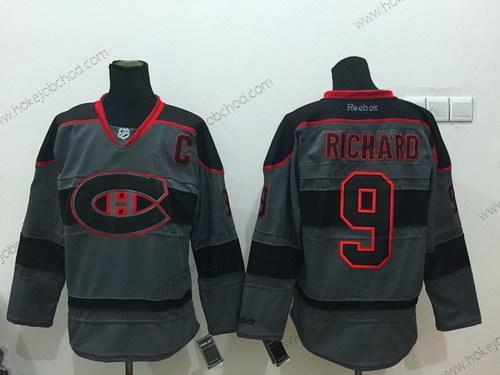 Muž Montreal Canadiens #9 Maurice Richard Charcoal Šedá Dres