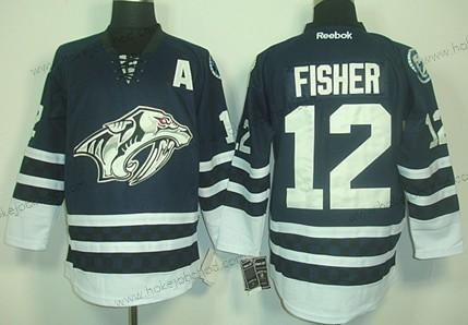 Muž Nashville Predators #12 Mike Fisher Modrý Alternativní Dres