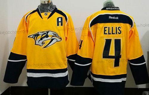 Muž Nashville Predators #4 Ryan Ellis Žlutá Sešitý NHL Reebok Hokejový Dres