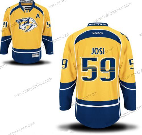 Muž Nashville Predators #59 Roman Josi Žlutá Domácí A Patch Sešitý NHL Reebok Hokejový Dres