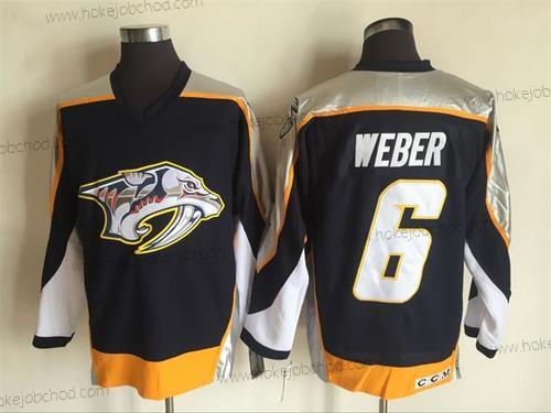 Muž Nashville Predators #6 Shea Weber Námořnictvo Modrý 1998-99 Sešitý NHL CCM Vintage Hokejový Dres