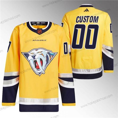 Muž Nashville Predators Přizpůsobené Zlato 2022-23 Obrácený Retro Sešitý Dres