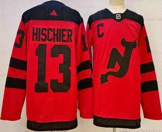 Muž New Dres Devils #13 Nico Hischier Červené 2024 Stadium Series Autentické Dres