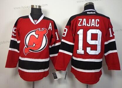 Muž New Dres Devils #19 Travis Zajac Červené With Černá Dres