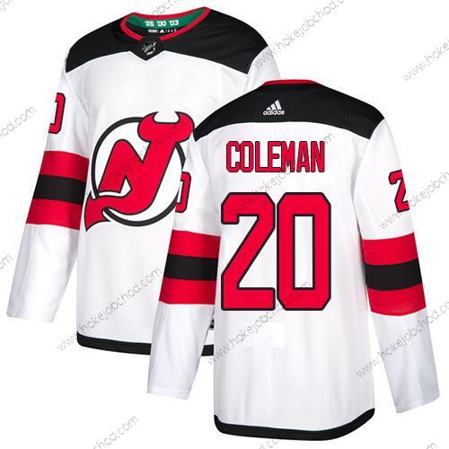 Muž New Dres Devils #20 Blake Coleman Autentické Bílý Dres